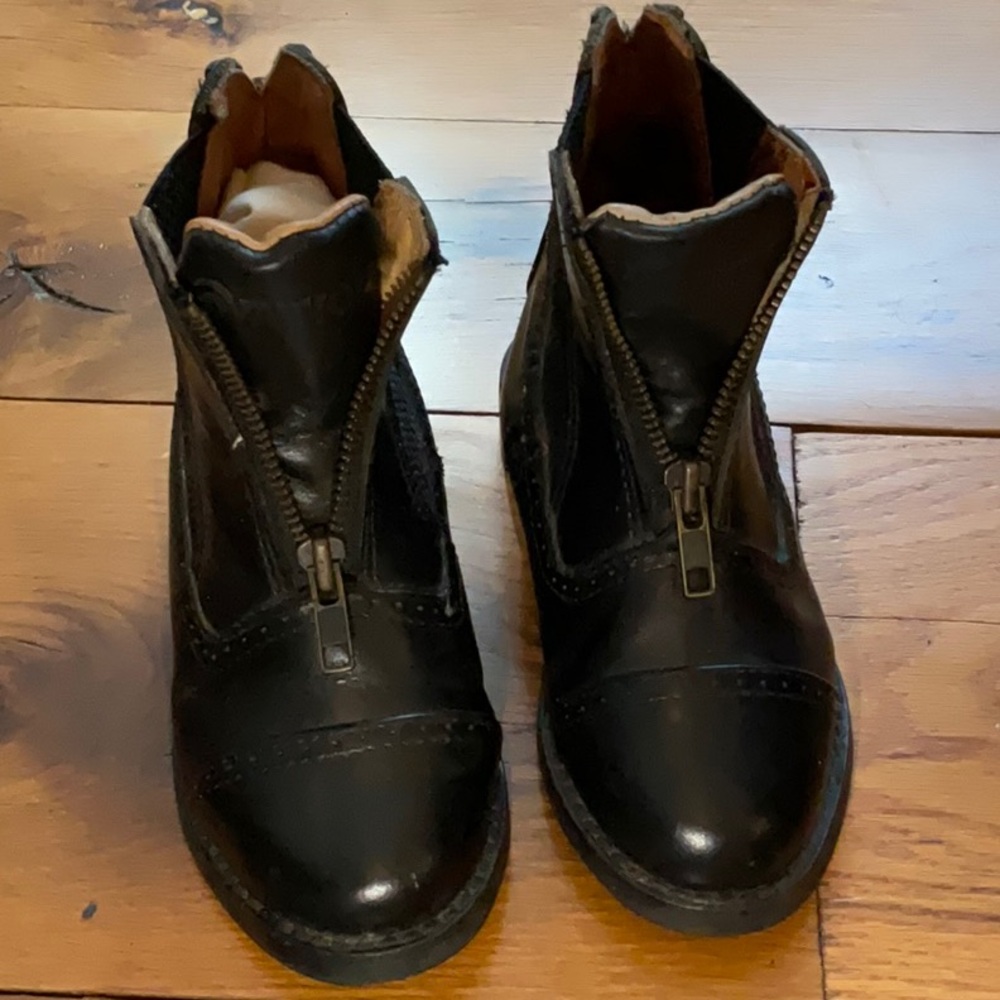 Ovation Black Leather Kids Equestrian Boots